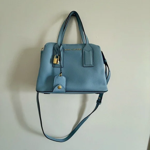 Marc Jacobs The Editor Leather Shoulder Bag in Misty Blue - Picture 11 of 11